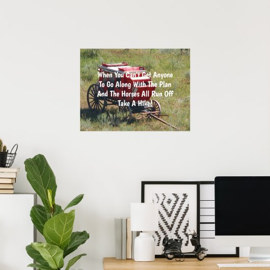 Red Stagecoach Funny Poster (Thuiskantoor)