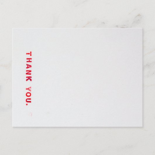 Red Stamped Bedankt Briefkaart (Voorkant)