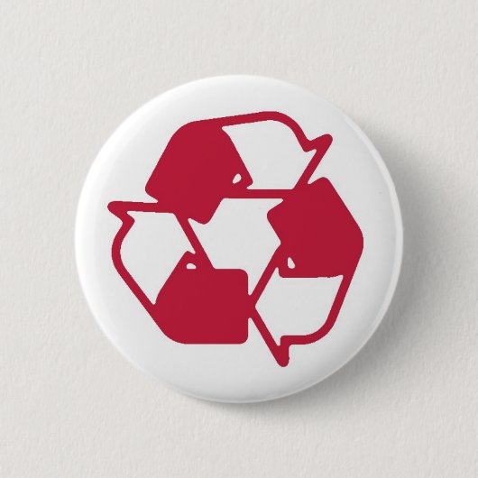 Red Stamped recyclen logo Ronde Button 5,7 Cm (Voorkant)