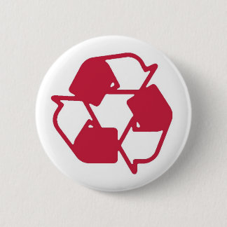 Red Stamped recyclen logo Ronde Button 5,7 Cm