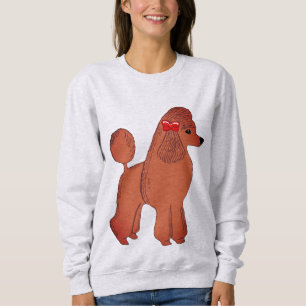 Red Standard Poodle met Bow Women's Sweatshirt