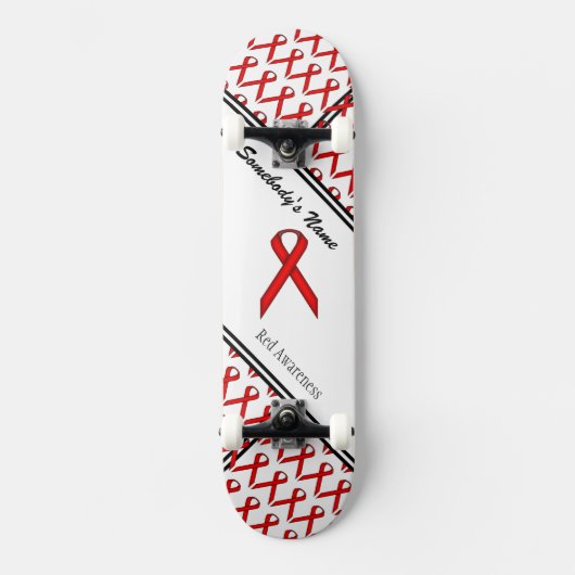 Red Standard Ribbon door Kenneth Yoncich Skateboard (Voorkant)