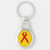 Red Standard Ribbon door Kenneth Yoncich Sleutelhanger (Voorkant)