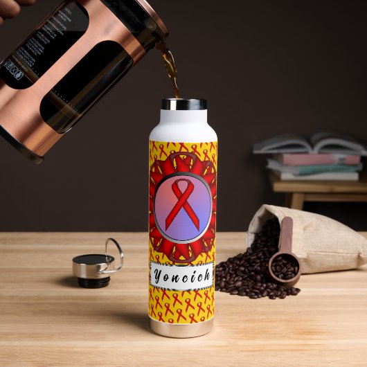 Red Standard Ribbon door Kenneth Yoncich Waterfles (Koffie)