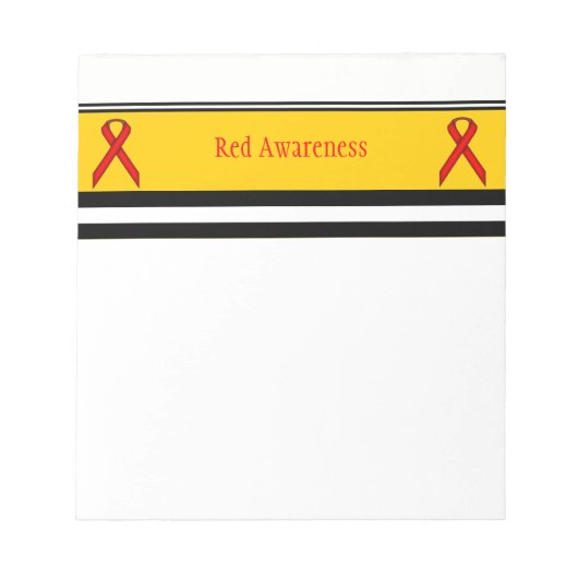 Red Standard Ribbon Notitieblok (Voorkant)