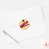 Red Stapler komt en neemt het Ronde Sticker (Envelop)