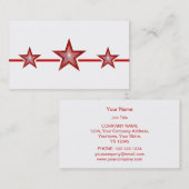 Red Star 3 sterren visitekaartje wit (Voorkant / Achterkant)