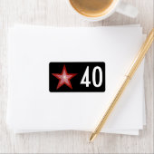Red Star '40'-label medium zwart Etiket (Insitu)
