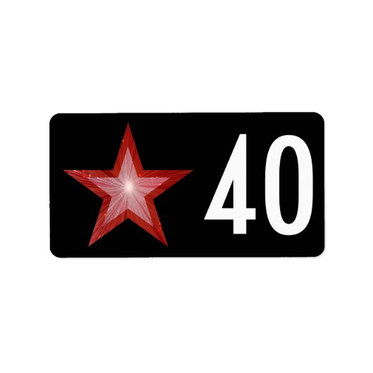 Red Star '40'-label medium zwart Etiket (Voorkant)