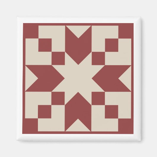 Red Star Barn Quilt Magnet (Voorkant)