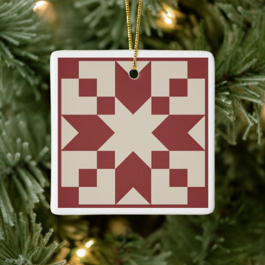 Red Star Barn Quilt Ornament (Boom)