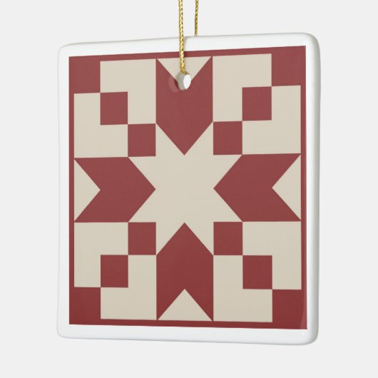 Red Star Barn Quilt Ornament (Links)