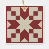 Red Star Barn Quilt Ornament (Voorkant)