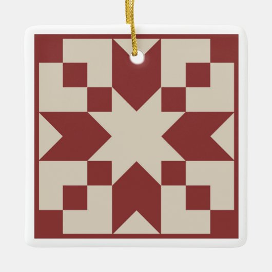 Red Star Barn Quilt Ornament (Voorkant)