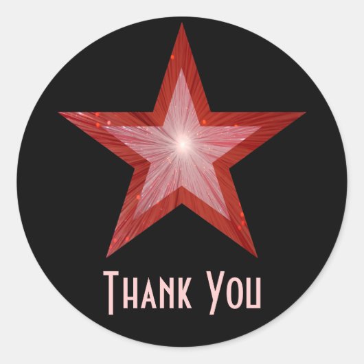 Red Star "Bedankt", ronde sticker zwart (Voorkant)