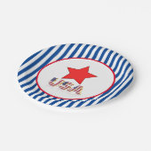 Red Star Blue Stripe USA, 4 juli-feestdag Papieren Bordje (Gekanteld)