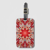 Red Star Burst Effect Mandala Bagagelabel (Voorkant (verticaal))
