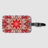 Red Star Burst Effect Mandala Bagagelabel (Voorkant (horizontaal))