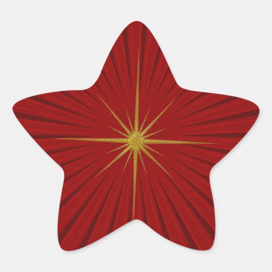 Red Star Burst-Kerst sticker (Voorkant)