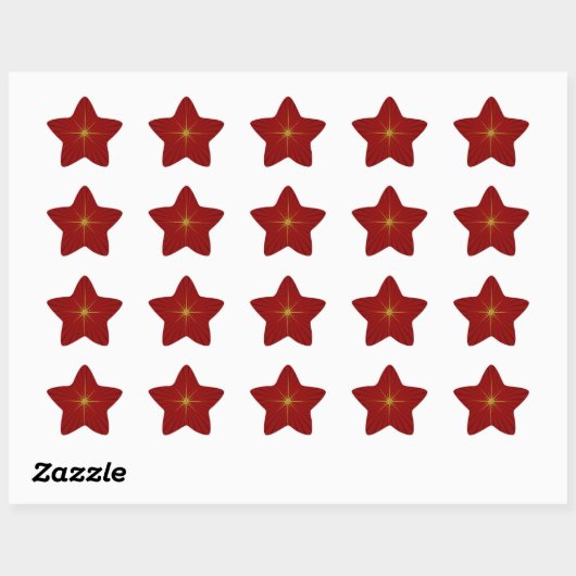 Red Star Burst-Kerst sticker (Vel)