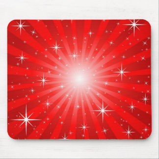 Red Star Burst Mousepad Muismat