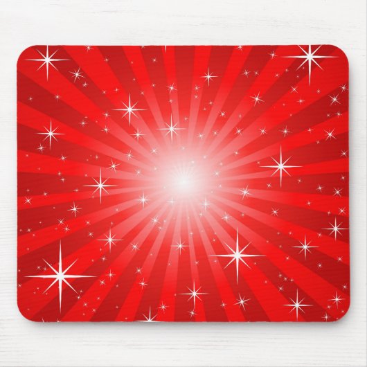 Red Star Burst Mousepad Muismat (Voorkant)