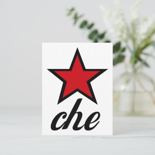 Red Star Che Guevara! Briefkaart (Staand voorkant)