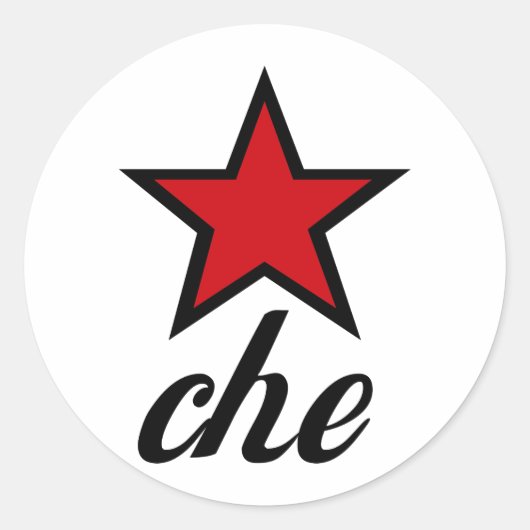 Red Star Che Guevara! Ronde Sticker (Voorkant)