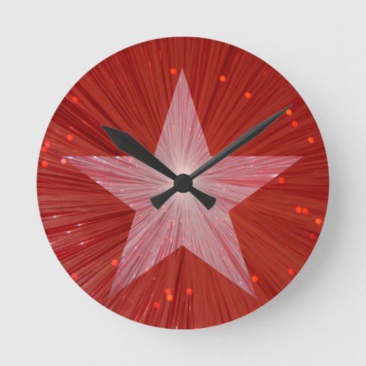 Red Star Clock Round Ronde Klok (Voorkant)