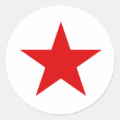Red Star Communist Ronde Sticker (Voorkant)
