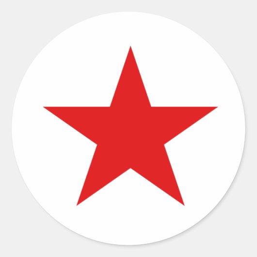 Red Star Communist Ronde Sticker (Voorkant)