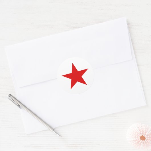 Red Star Communist Ronde Sticker (Envelop)