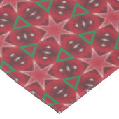 Red Star en Green Geometric Kerstpatroon Tafelkleed (Gekanteld)