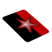 Red Star flexibele magneet zwart rood (Rechterzijde)