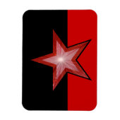 Red Star flexibele magneet zwart rood (Verticaal)