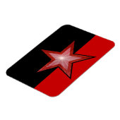 Red Star flexibele magneet zwart rood (Linkerzijde)