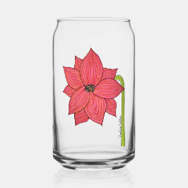 Red Star Flower Blank Blikvorm Glas