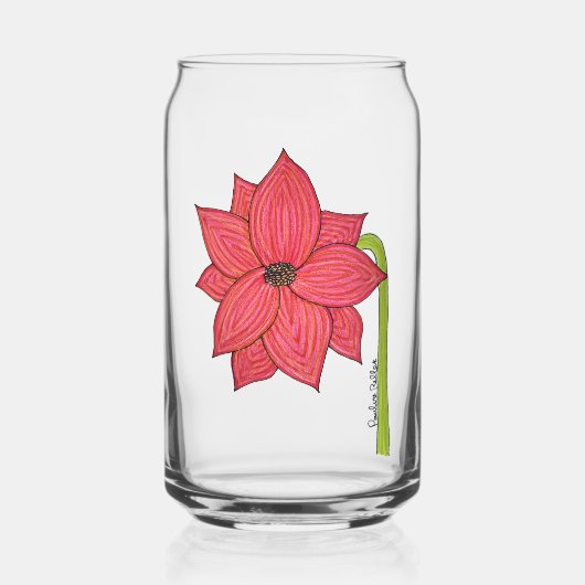 Red Star Flower Blank Blikvorm Glas (Voorkant)