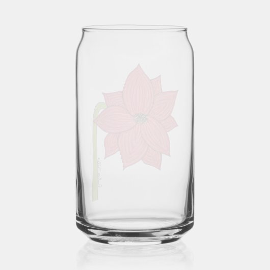 Red Star Flower Blank Blikvorm Glas (Achterkant)