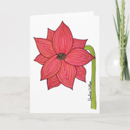 Red Star Flower Blank Kaart