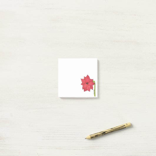 Red Star Flower Blank Post-it® Notes (Op bureau)