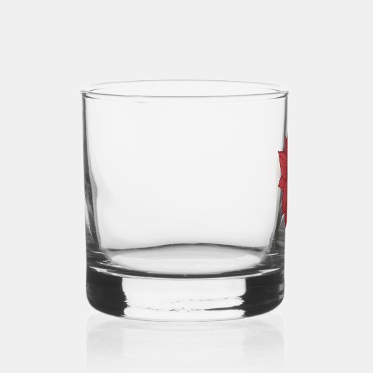 Red Star Flower Blank Whisky Glas (Rechts)