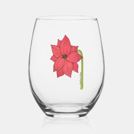 Red Star Flower Blank Wijnglas Zonder Voet