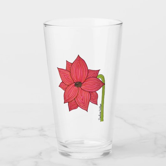 Red Star Flower Glas (Voorkant)
