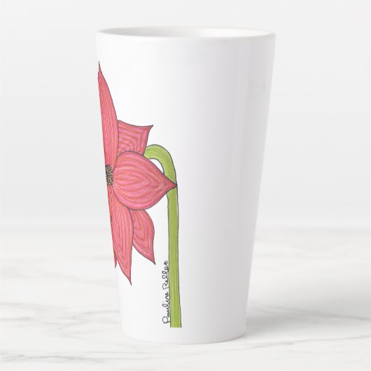 Red Star Flower Latte Mok (Voorkant)