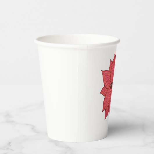 Red Star Flower Papieren Bekers (Rechts)