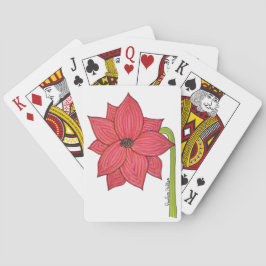 Red Star Flower Pokerkaarten