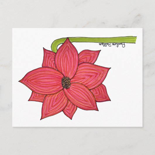 Red Star Flower Postcard Briefkaart (Voorkant)