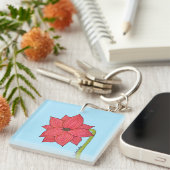 Red Star Flower Sleutelhanger (Voorkant Rechts)
