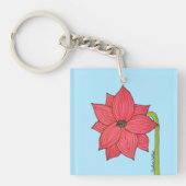 Red Star Flower Sleutelhanger (voorkant)